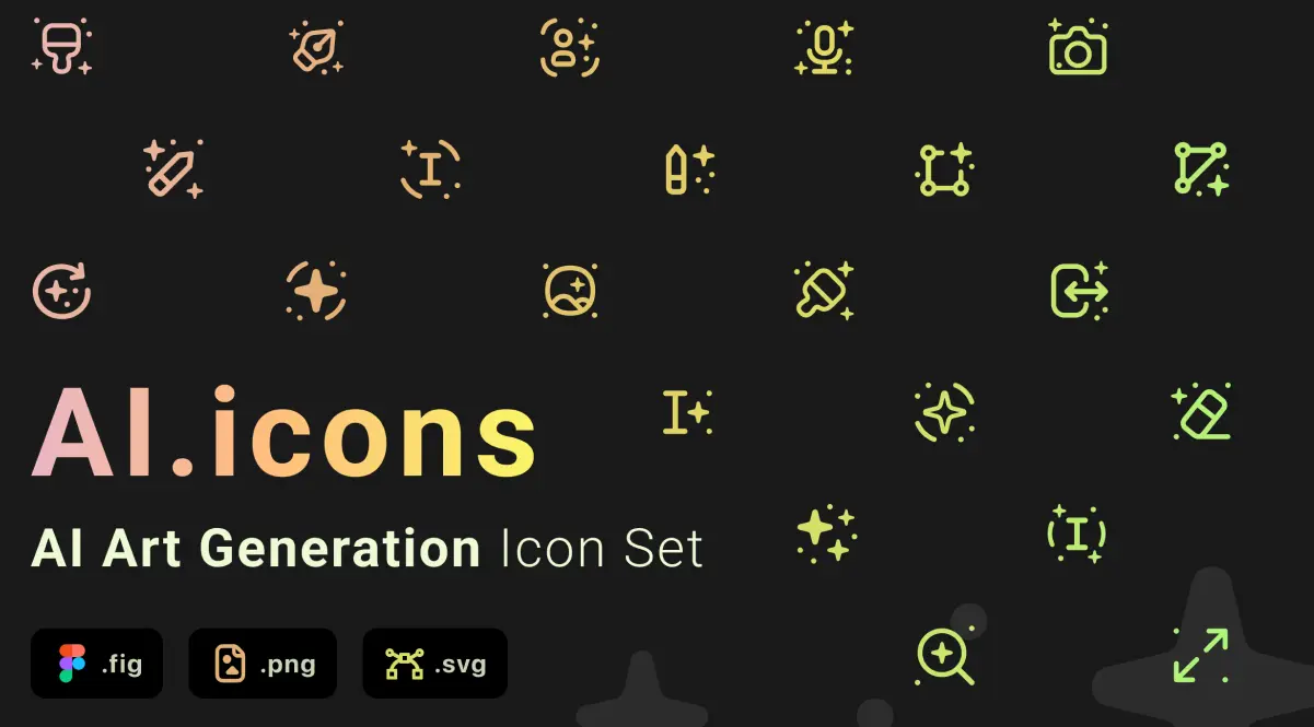 AI art generation icon set